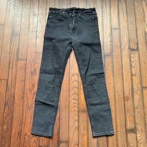 ALLSAINTS Fray/Black High Rise Skinny Jean